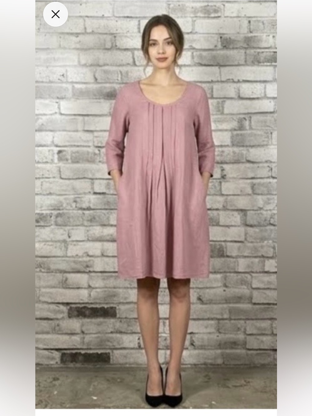 Mes Soeurs et Moi Linen Midi Dress Pink Size Medium